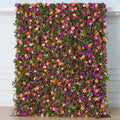 Purple Orange Tulip Peony Orchid Green Plant Leaf Cloth Flower Wall Wedding Backdrop Props