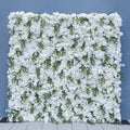 White Rose Hydrangea Green Willow Leaf 5D Cloth Floral Wall Wedding Backdrop Props