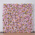 Pink Purple Rose 5D Rolling Up Cloth Flower Wall Outdoor Wedding Backdrop Decor Party Event Scene Prop Window Display