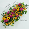 Yellow Sunflower Event Table Centerpieces Ball Curtain Hang Flower Row Wedding Floral Arrangement