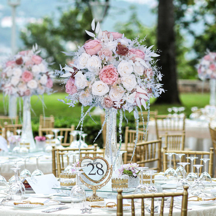 50cm Artificial Flower Ball Wedding Table Centerpiece Decor White Rose Lover's Tear Pink Peony Floral Arrangement