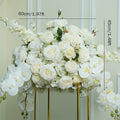 White Event Table Centerpiece Ball Wedding Backdrop Arch Flower Runner Arrangement