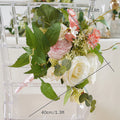 Pink Rose Green Leaves Bouquet Wedding Flower Ball Centerpiece Decor Table Arrangement Floral Prop Event Party Accessories