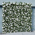 Wedding Backdrop Decor Green Willow Leaves White Rose Fabric Cloth Flower Wall