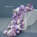 5D Wedding Floral Arrangement Purple Rose Hydrangea Orchid Table Runner Flower Row Centerpieces Ball