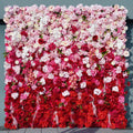 5D Gradient Red Pink Fabric Cloth Floral Wall Rose Palm Orchid Flower Arrangement Banquet Wedding Backdrop Decor