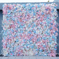 Blue Pink Rose Orchid Roll Up Cloth Curtain Flower Wall Arrangement Wedding Backdrop Decor Prop