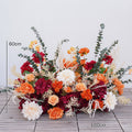 Orange Red Rose Dahlia Wedding Backdrop Decor Table Centerpieces Flower Ball Arrangement Event Floor Floral