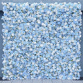 5D Blue White Rose Rolling Up Cloth Curtain Flower Wall Wedding Backdrop Decor Fabric Milan Turf Plants Wall Party Prop