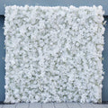 Pure White Rose Orchid Babysbreath Flower Wall Wedding Backdrop Rolling Up Curtain Cloth Flower Wall