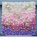 Luxury Gradient Colorful Rose Hydrangea Babysbreath 5D Cloth Flower Wall Wedding Backdrop Wall