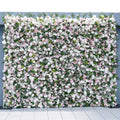 Pink White Rose Peony Willow leaf Roll Up Cloth 5D Flower Wall Arrangement Wedding Backdrop Decor Hanging Curtain Fabric Flower Wall