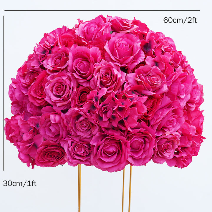 60cm Hot Pink Rose Hydrangea Flower Ball Table Centerpiece Bouquet Wedding Event Floral Arrangement