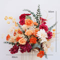 Orange Red Rose Dahlia Wedding Backdrop Decor Table Centerpieces Flower Ball Arrangement Event Floor Floral