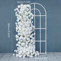 White Rose Pompom 5D Floral Arrangement Wedding Backdrop Deco Sofa Table Runner Floor Flower