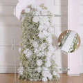 White Babysbreath Rose Floral Arrangement Wedding Backdrop KT Board Decor Gypsophila Floor Flower Row Party Event Props