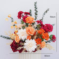 Orange Red Rose Dahlia Wedding Backdrop Decor Table Centerpieces Flower Ball Arrangement Event Floor Floral