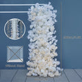 White Champagne Cherry Blossom Flower Row Arrangement Wedding Backdrop Stand Decor Party Welcome Sign Floral Accessories