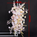 Pink Champagne Wedding Backdrop Frame Decor Rose Delphinium Peach Blossom Hang Flower Row Arrangement Event Floor Floral