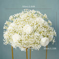 White Real Touch Gypsophila Baby Breath Artificial Flower Row Arrangement Wedding Table Centerpieces Floral Ball Window Display