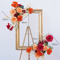 Orange Red Rose Dahlia Wedding Backdrop Decor Table Centerpieces Flower Ball Arrangement Event Floor Floral