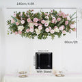 Pink Rose Eucalyptus Willow Leaf Table Centerpiece Flower Arrangement Floral Event Acrylic Stand Wedding Reception Decor