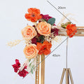 Orange Red Rose Dahlia Wedding Backdrop Decor Table Centerpieces Flower Ball Arrangement Event Floor Floral