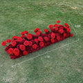 Red simulation rose heart shaped wedding party background floral arch decoration