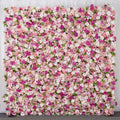 Pink Rose Purple Orchid Rose 5D Cloth Flower Wall Wedding Backdrop Green Leaf Fabric Floral Wall Window Display