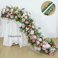 Wedding Backdrop Round Arch Decor Rose Greenery Crown Floral Arrangement Table Centerpiece Ball Welcome Sign Flower