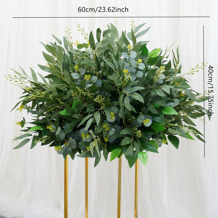 Green Willow Leaf Eucalyptus Banyan Plants Arrangement Outdoor Wedding Arch Backdrop Decor Hanging Floral Row Party Stage Props