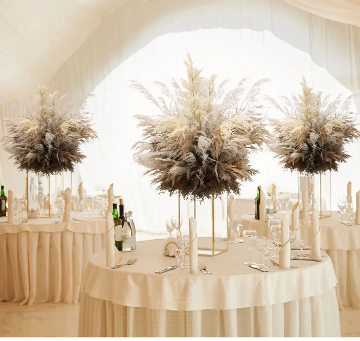 Luxury Large Dried Flower Reed Plants, Grass Ball Arrangement, Wedding Table Floral Party, Church Scene Decor, Window Display