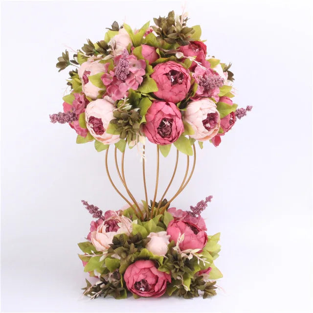 Custom 35cm Artificial Flower Ball Centerpieces 1M Wedding Arch Decor Peonies Flower Row Arrangement Supply Table Flower Bouquet