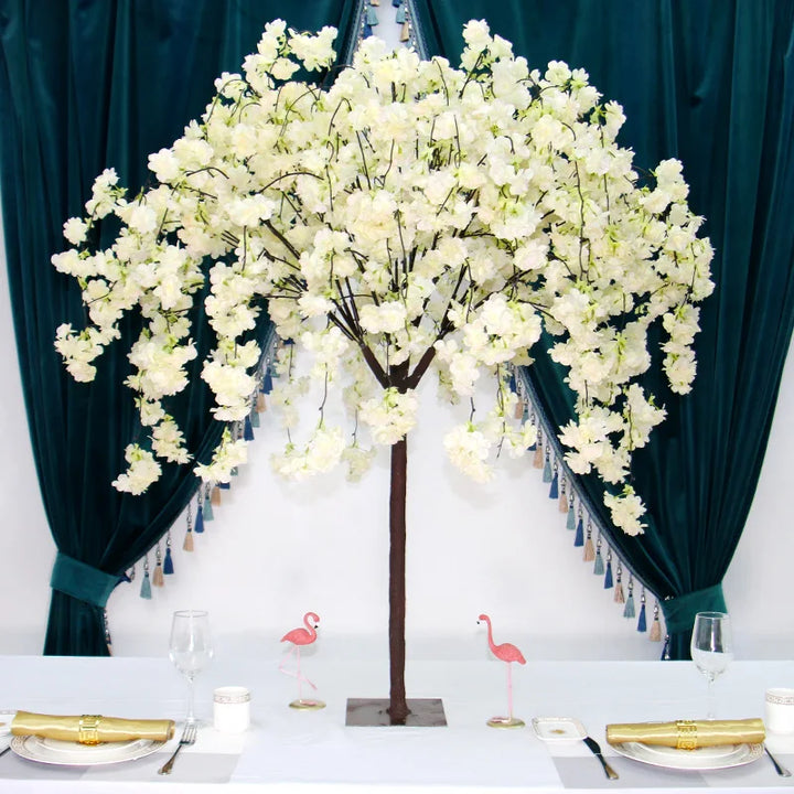 New Artificial Flower Cherry Blossom Wishing Tree Christmas Decor Wedding Table Centerpiece Hotel Store Home Display Cherry Tree