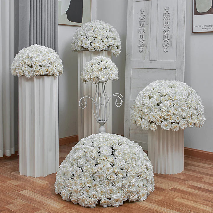 70/60/50/40/30CM White Rose Wedding Table Centerpieces Flower Ball Event Party Banquet Floral Ball