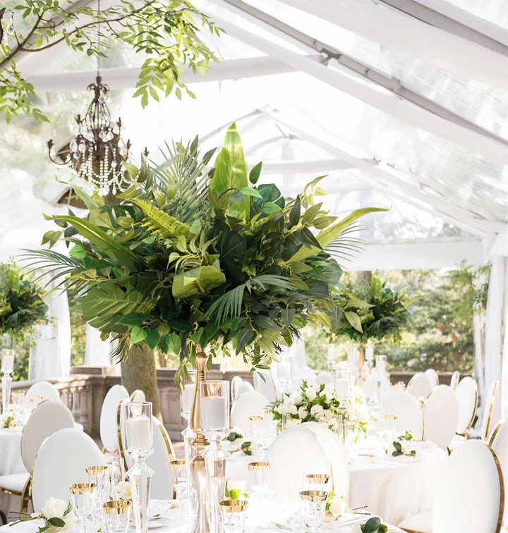 Green Series Wedding Table Centerpiece Ball Eucalyptus Leaf Palm Floral Arrangement Banquet Event Party Road Lead Floor Flower