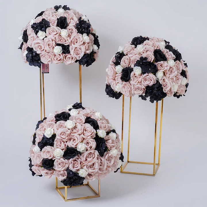 50cm Pink Black Rose Hydrangea Flower Balls For Table Centerpieces Wedding Event Supplies Floor Floral Arrangement