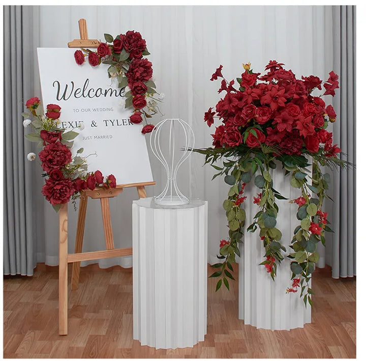 Rose Green Eucalyptus Plant Vine Artificial Flower Ball Wedding Table Centerpiece Deco Arrangement Party Stage Road Guide Floral