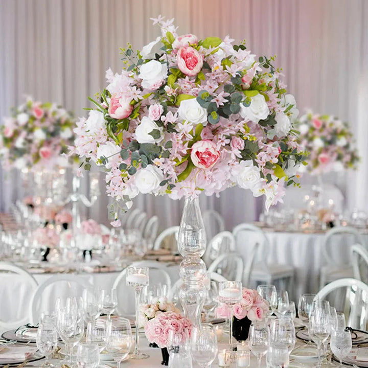 70cm Large Pink White Wedding Centerpieces For Table Accessories Rose Peony Flower Ball Arrangement Event Supplies Bouquet