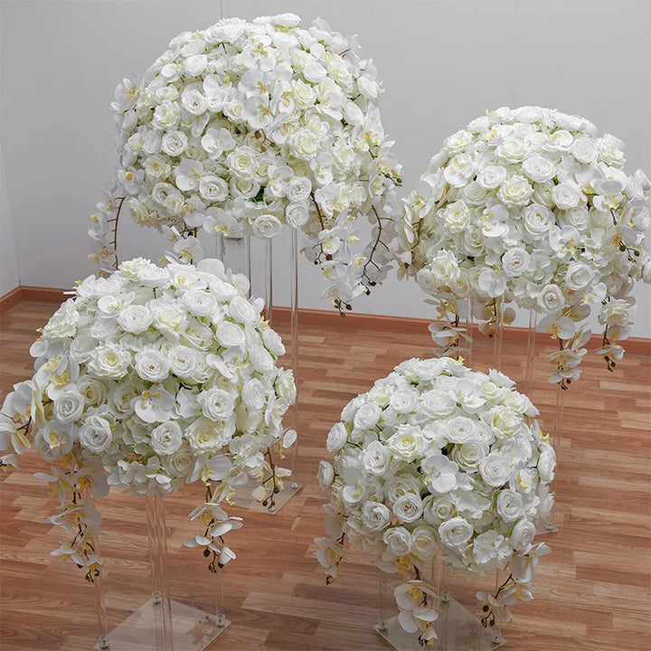 80/70/60/50cm Wedding Table Centerpiece Ball White Rose Orchid Hydrangea Flower Arrangement Party Road Lead Props Window Display