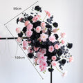 Black Pink Rose Orchid Hang Flower Row Wedding Backdrop Decor Aisle Floor Floral Ball Arrangement Birthday Party Event Supplies