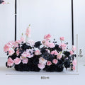 Black Pink Rose Orchid Hang Flower Row Wedding Backdrop Decor Aisle Floor Floral Ball Arrangement Birthday Party Event Supplies