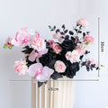 Black Pink Rose Orchid Hang Flower Row Wedding Backdrop Decor Aisle Floor Floral Ball Arrangement Birthday Party Event Supplies