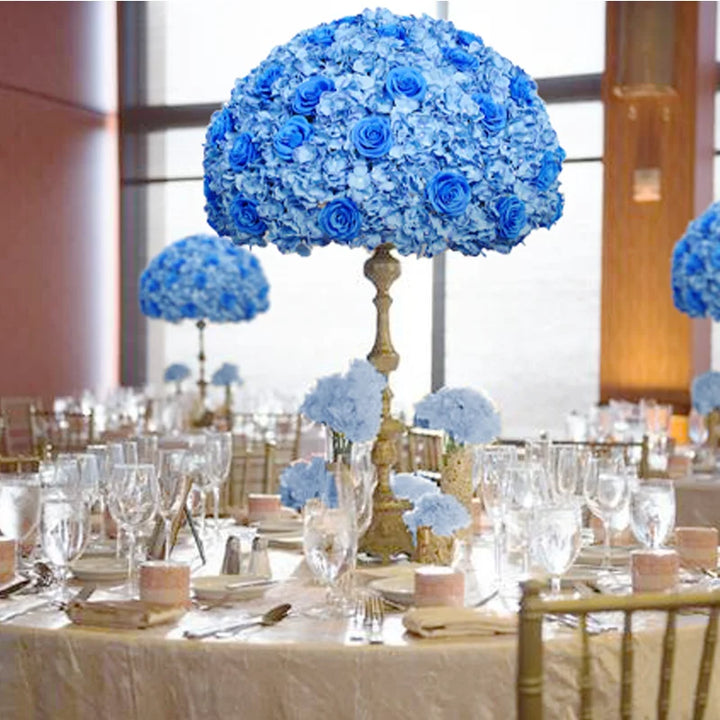 Blue Wedding Reception Flower Ball Centerpiece For Table Decor Accessories Rose Hydrangea Floor Floral Banquet Event Props