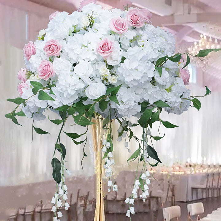 Pink White Rose Orchid Hang Wisteria Flower Ball Wedding Reception Centerpieces For Tables Decorations Event Banquet Props