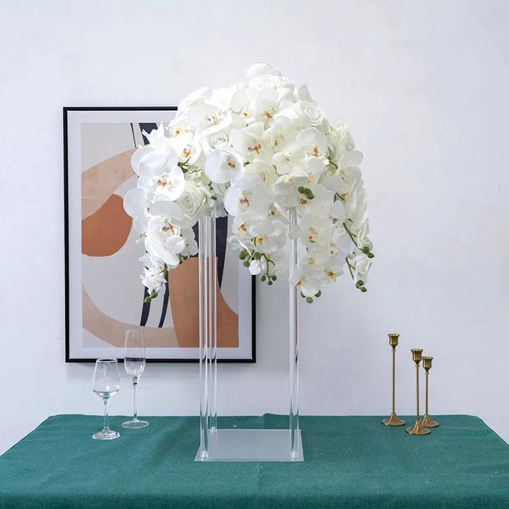 Table Centerpieces For Weddings Decor Colorful Orchid Babysbreath Flower Ball Aisle Floral Arrangement Materials Window Display