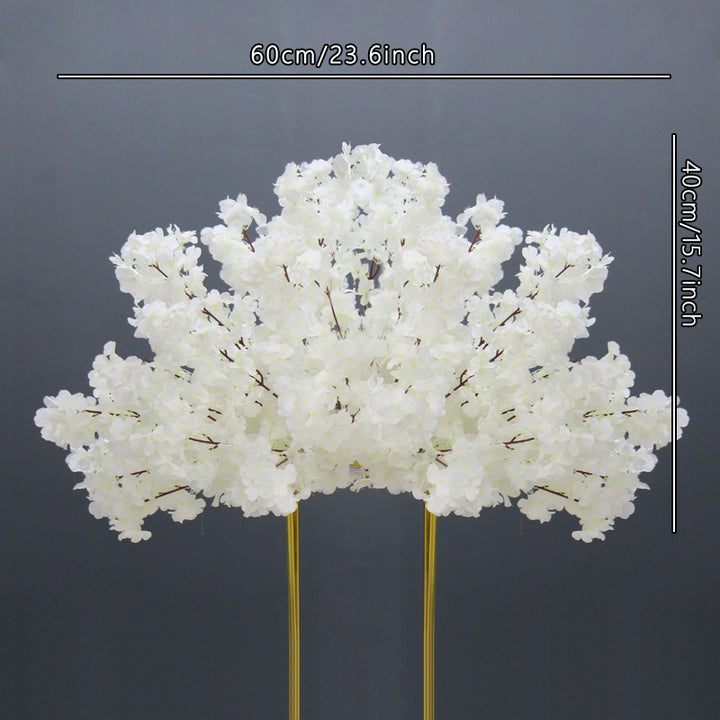 60/80/100cm White Cherry Blossom Rose Artificial Flower Ball Wedding Table Centerpiece Decor Marriage Banquet Road Lead Floral