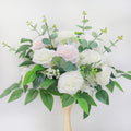 Rose Hydrangea Artificial Flower Ball With Green Eucalyptus Leaf Bouquet Wedding Deocoration Table Centerpieces Party Display