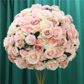 60CM 3/4 Large Artificial Flower Ball Silk Table Flower Centerpiece Luxury Wedding Decor Road Lead Table Floral