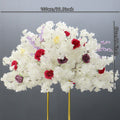 60/80/100cm White Cherry Blossom Rose Artificial Flower Ball Wedding Table Centerpiece Decor Marriage Banquet Road Lead Floral